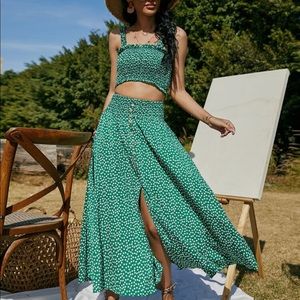 NWOT Green Two Piece Set